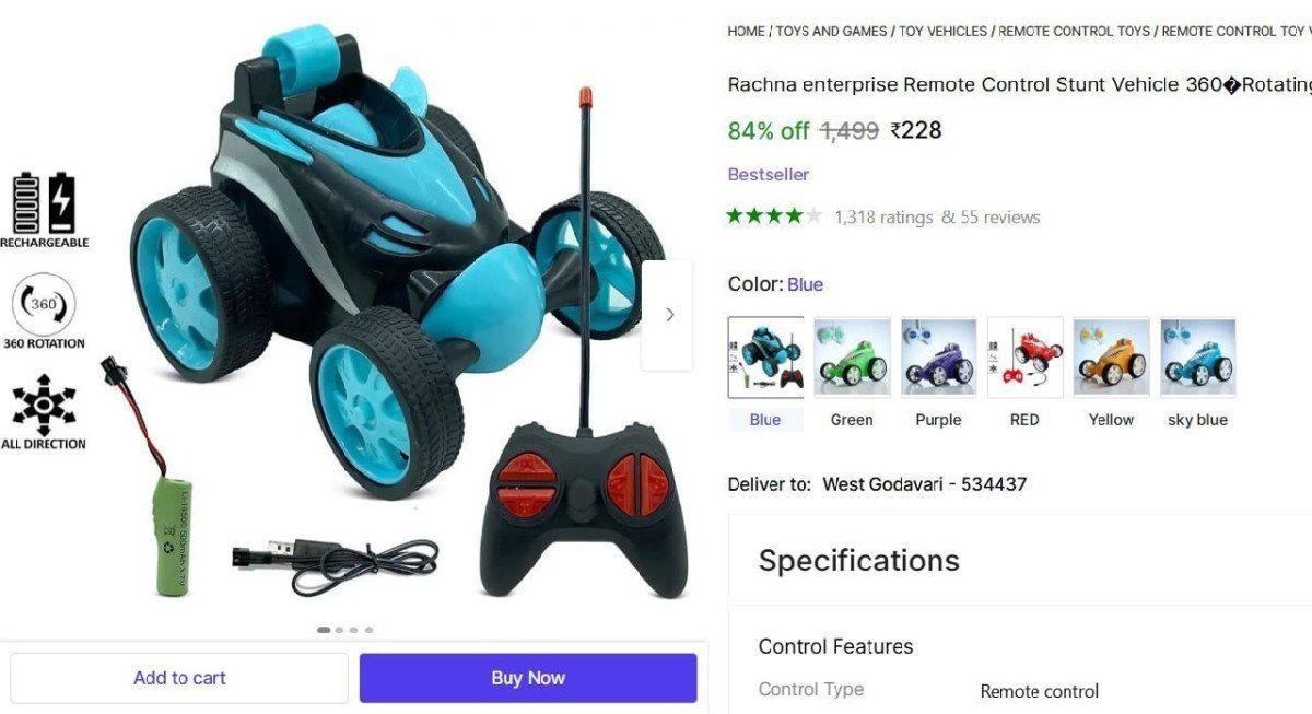 Spins Rc -road Monster Car 228