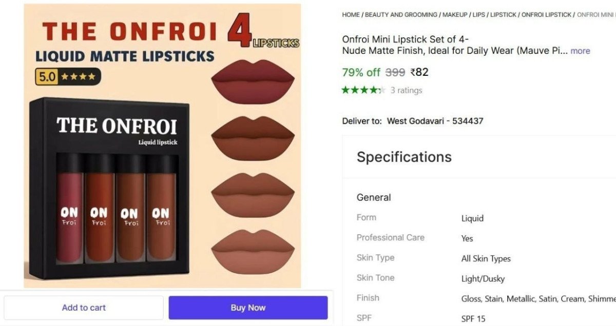 Shopsy Lipstick Set 4 Matte Finish 82