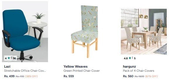 Myntra Chair Covers Under 599chair Covers - Min 60
