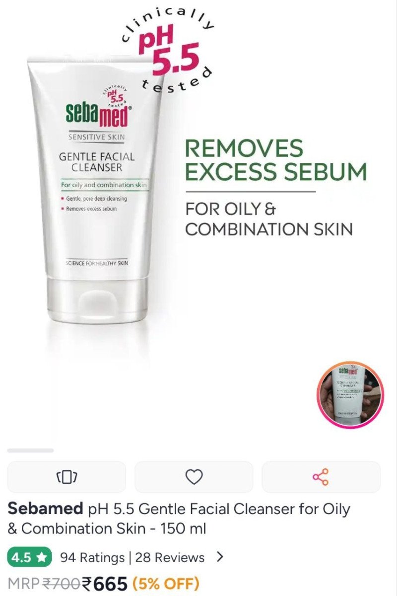 Myntra Sebamed Ph 5 5 Gentle Facial Cleanser For O
