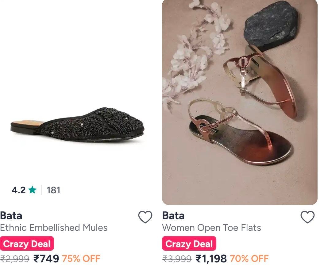 Myntra 75 On Bata Footwears Womens Mens