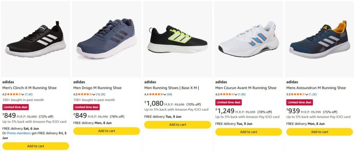 Loot 70-80 On Adidas Shoes More