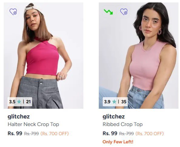 Myntra Loot Tops Tshirts At Rs 99 Link