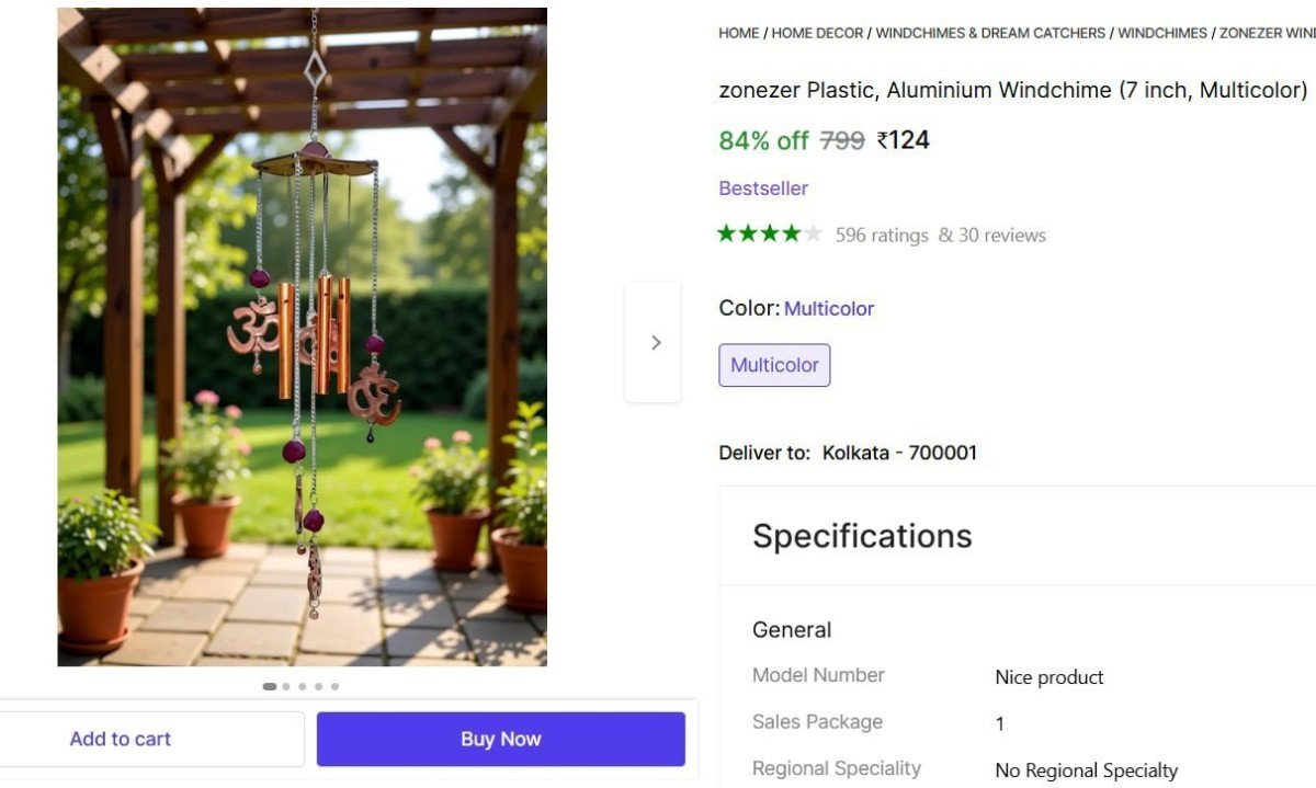 Aluminium Windchime (7 Inch) 124
