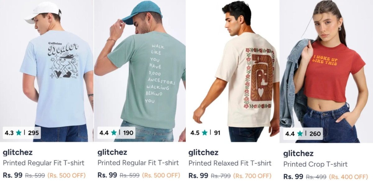 Loot Glitchez T-shirt At 99men Women