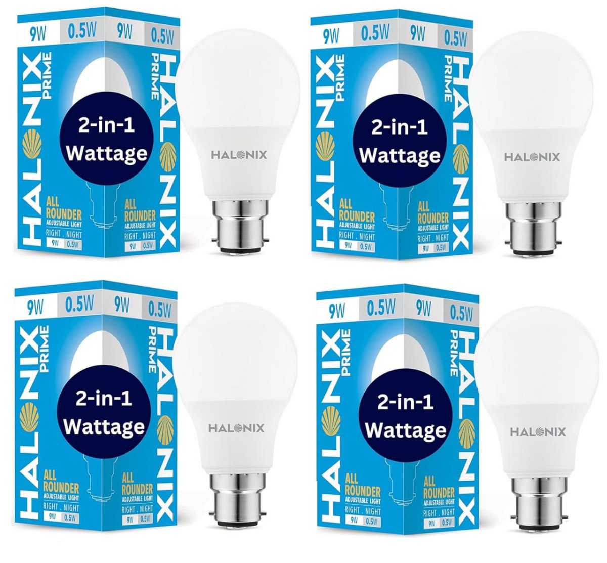 Lowest Halonix 2 In 1 All Rounder 9w 0 5w B22 Led Bulb Cool White White Pac