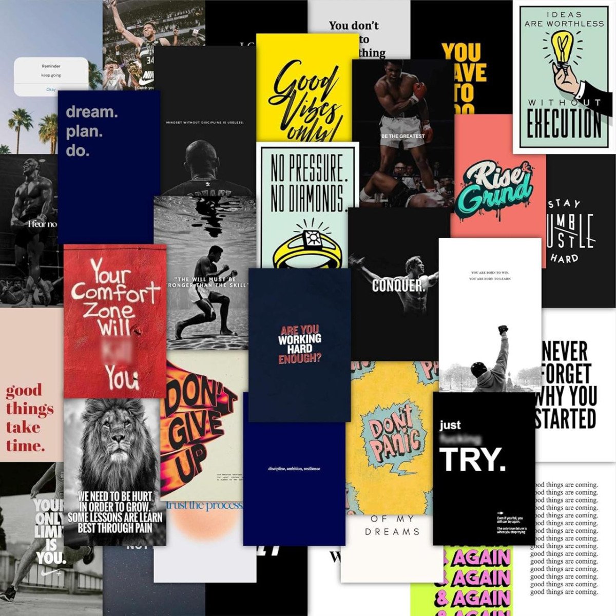 Codersparadise Motivational Quote Wall Collage Kit