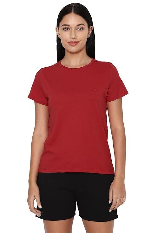 Allen Solly Womens Solid Round Neck Tshirt Regular