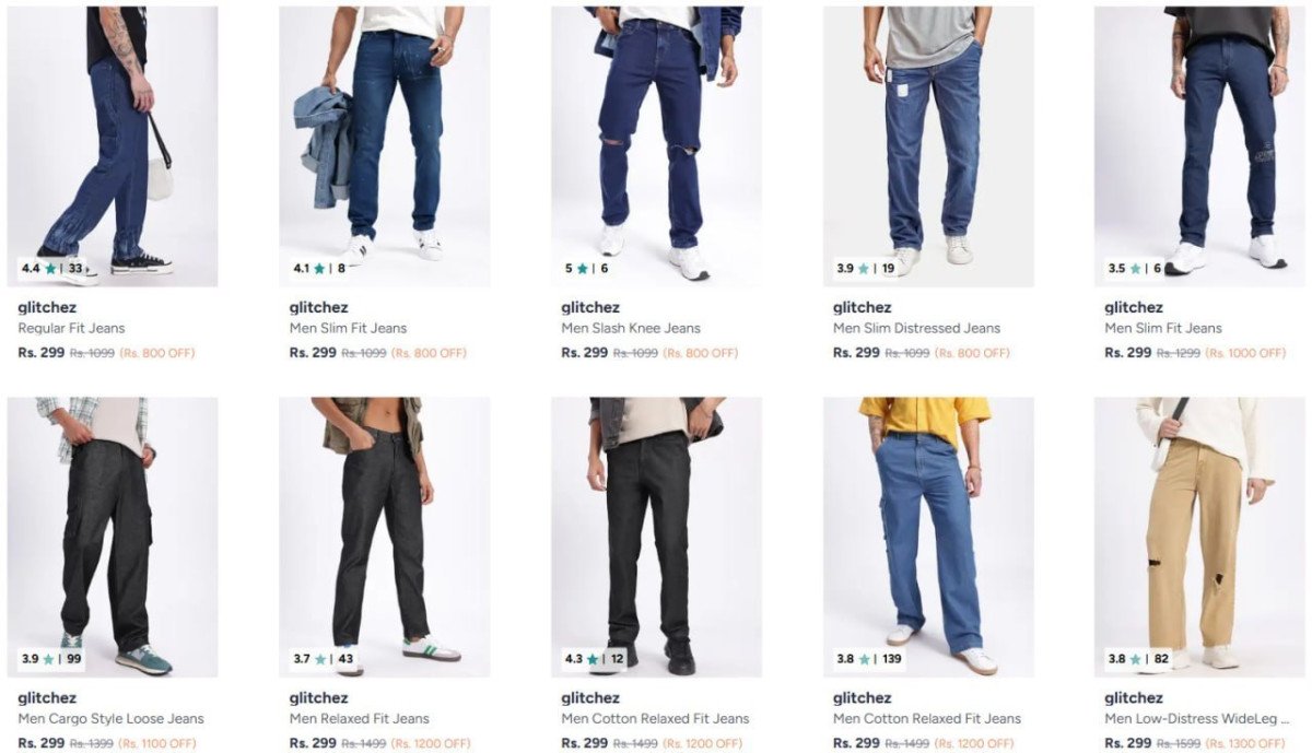 Myntra Jeans From 299men Women Cargo Trousers From