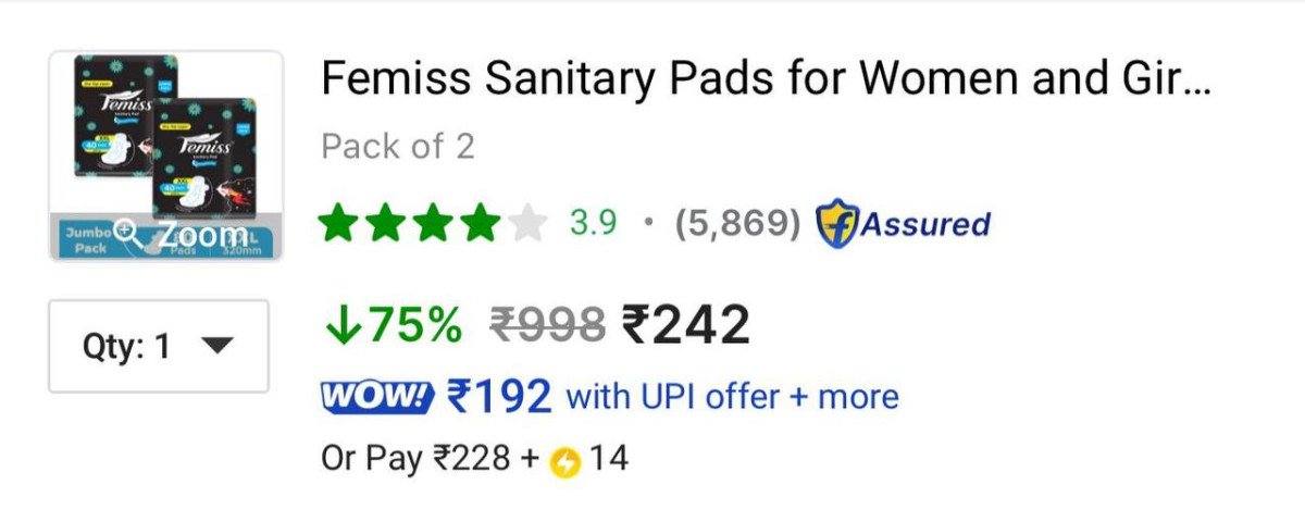 Lowest Femiss Sanitary Trifold Pads Xxxl (320 Mm) Pack Of 2 40 Pads Each (8
