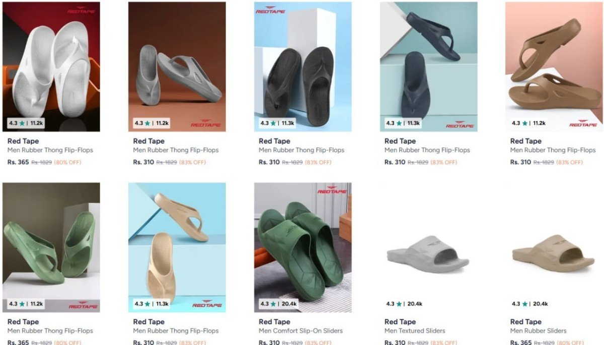 Myntra 90 On Red Tape Clothing Footwear - branded shoes offers