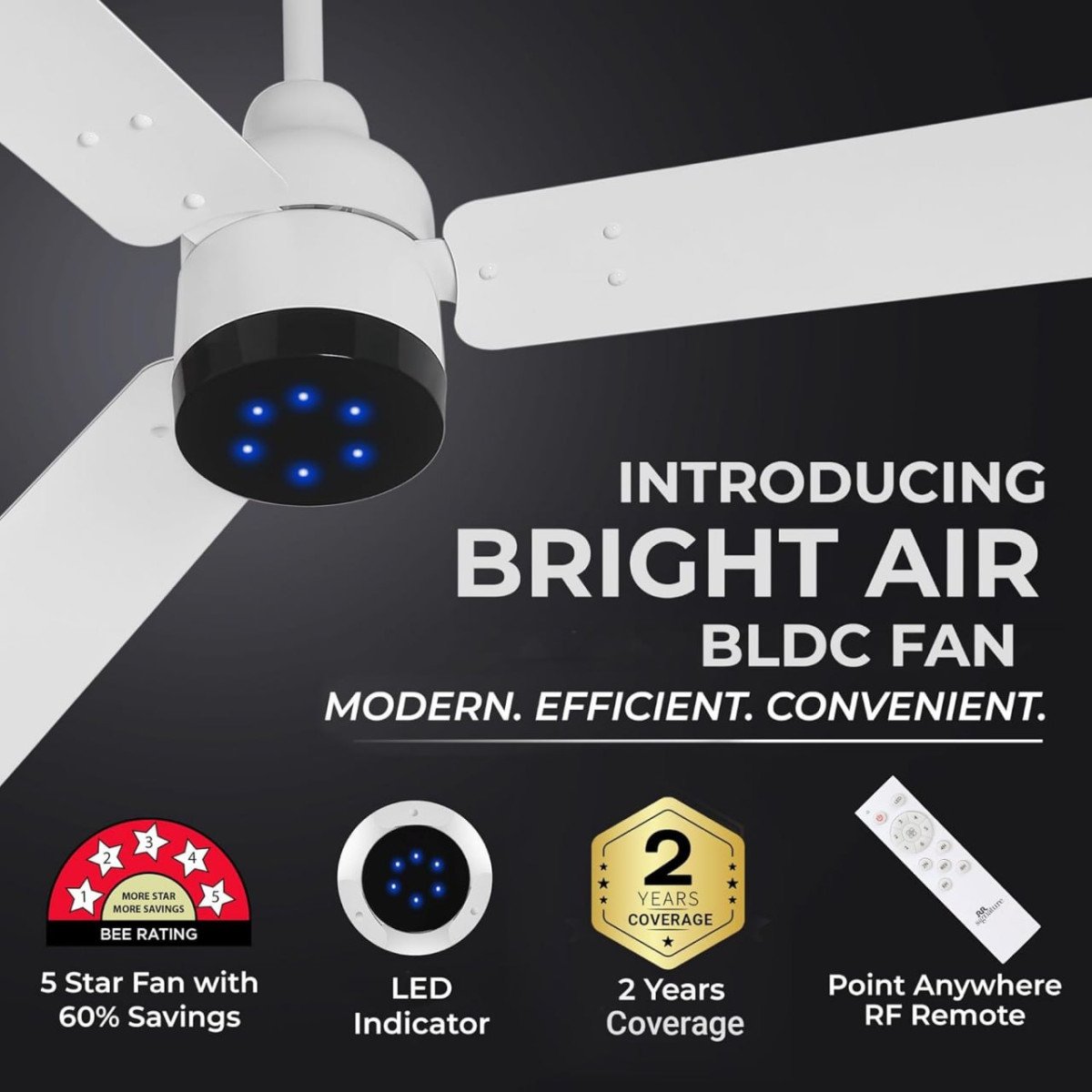 Rr Signature Brightair 1200mm Bldc Ceiling Fan 2799