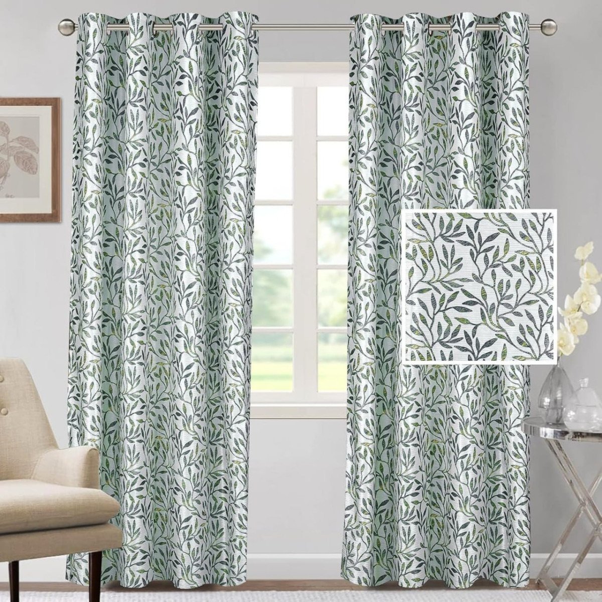 Cortina Polyester 75 Blackout Curtains Set Of 2 Floral Print 378