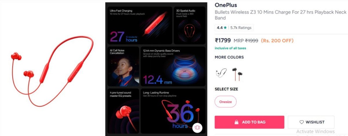 Myntra Oneplus Bwz 3 At Rs 1205 10 Bank Offers Use