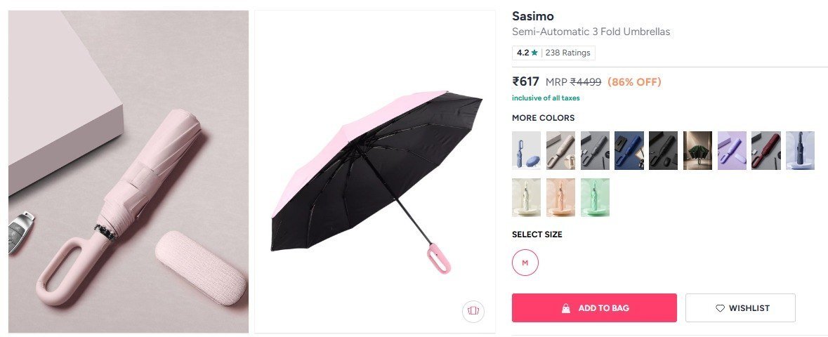 Myntra Pastel Pink Semi-automatic 3 Fold Umbrellas At 86 Offjapanese Manual - myntra coupon code today