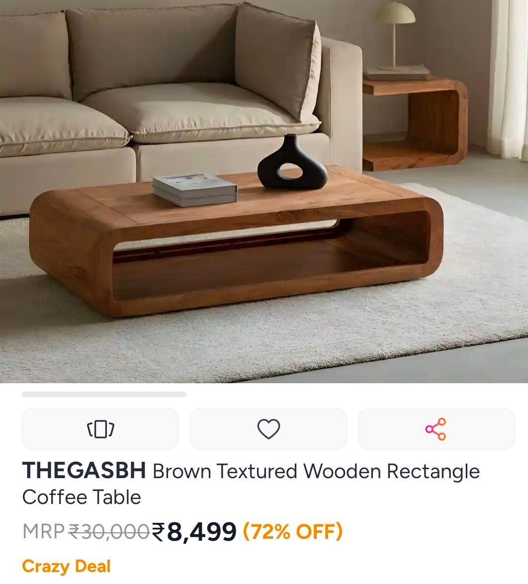 Myntra Thegasbh Rectangle Coffee Table At Rs 