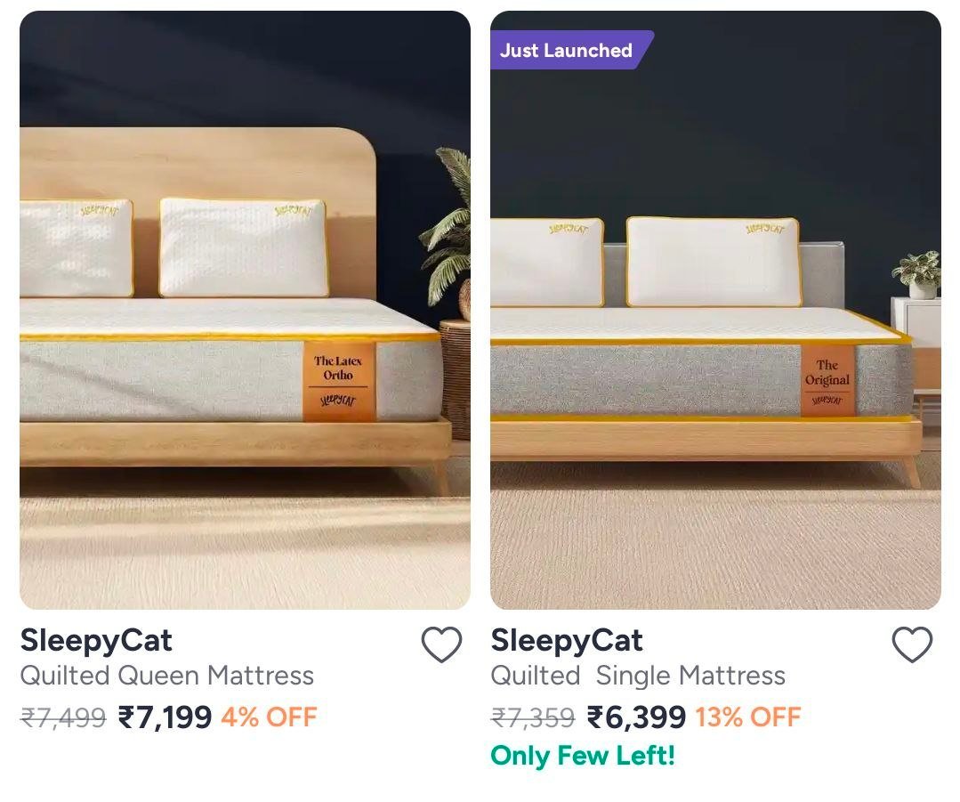 Myntra Mattress Mega Sleep In Comfort Sleepycat Foam Single Mattress Starti