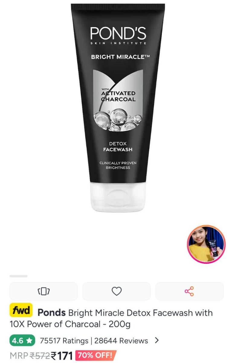 Myntra Ponds Facewashes 70