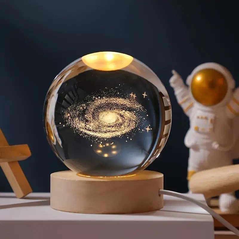 One94store 3d Galaxy Crystal Ball Night Lamp 
