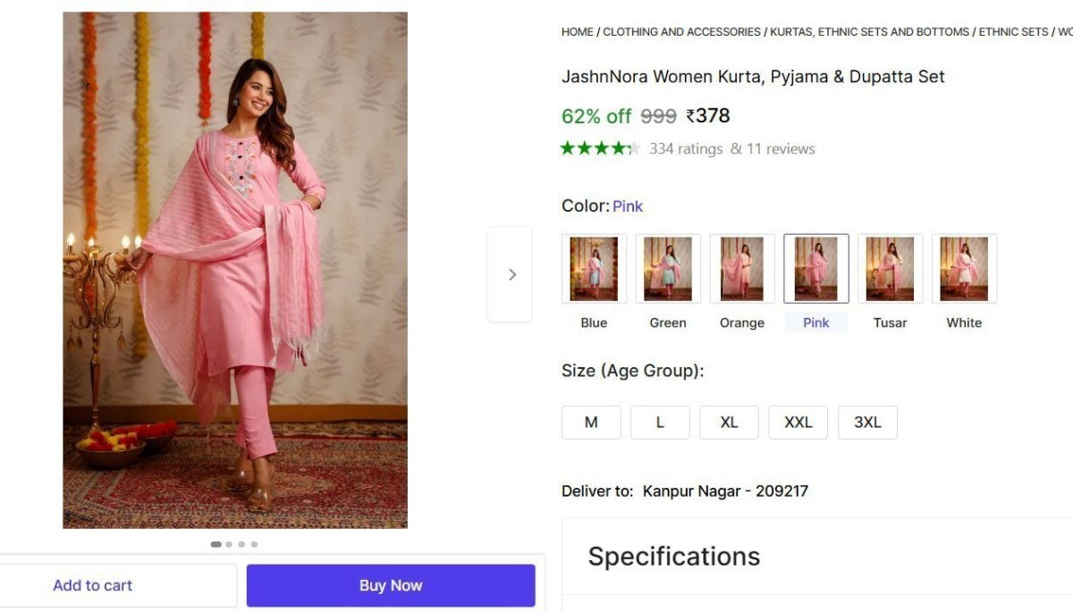 Women Kurta Pyjama Dupatta Set 378