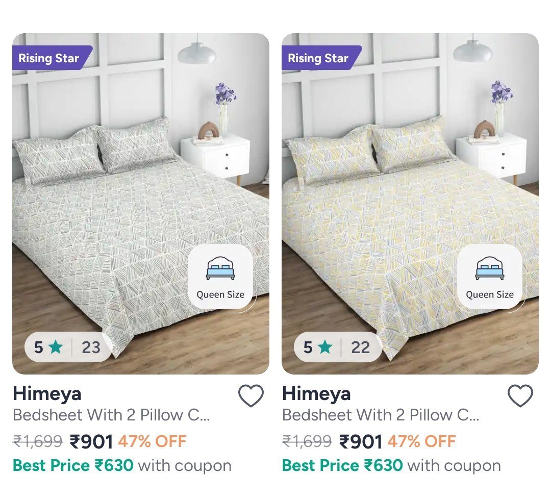 Myntra Highly Rated Double Bed Cotton Bedsheets 89
