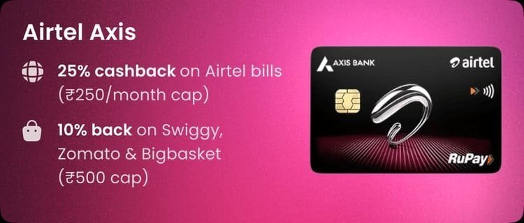 Zero Joining Fees Airtel Axis Credit Card (ne