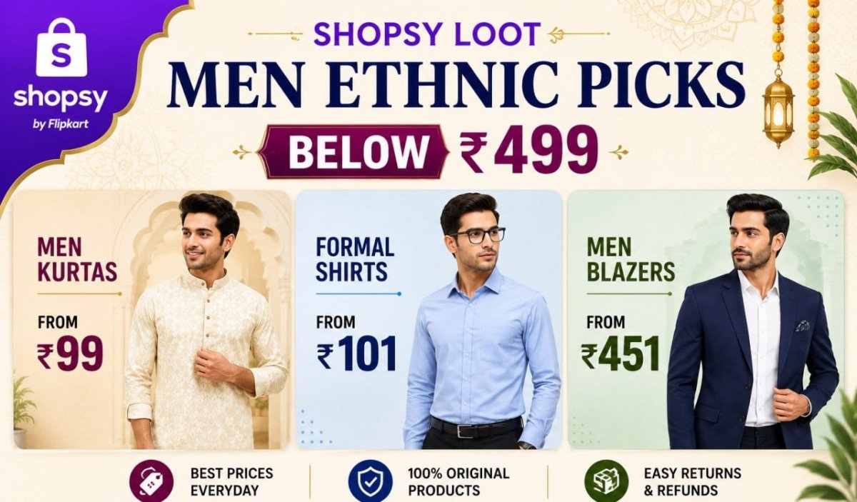 Shopsy Loot - Men Ethnic Picks Below Rs 499 Men Kurtas From 99 - Formal Shi