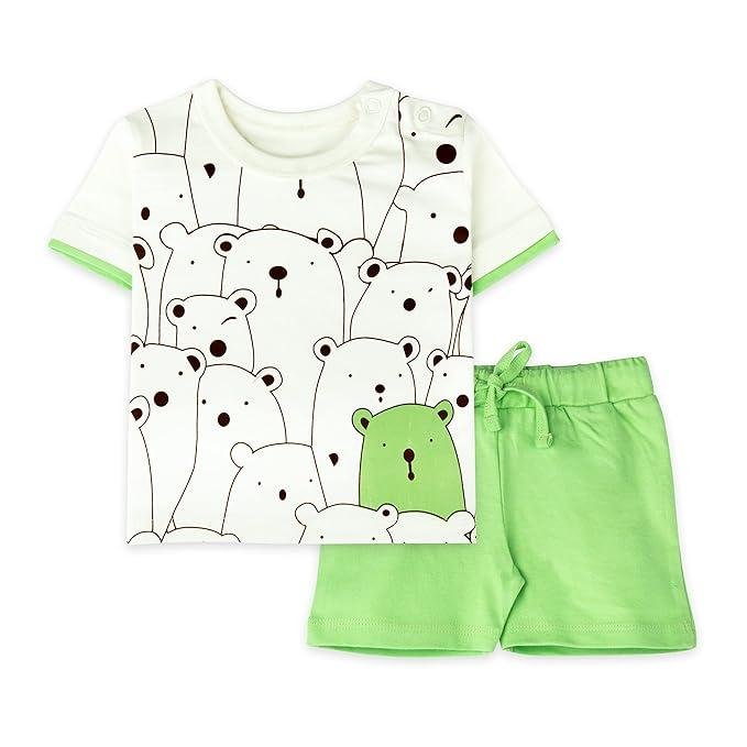Ariel Baby Boys Baby Girls Cotton Printed Round Neck Half Sleeve T-shirt Sh