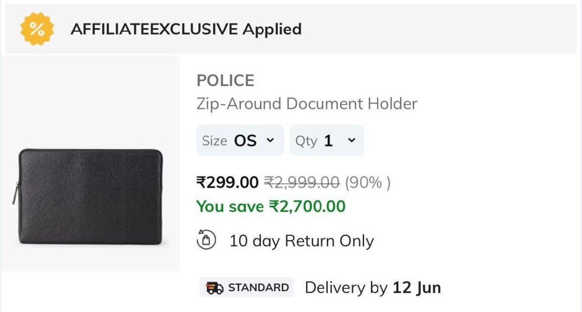 Ajio Grab Police Document Holder At 299 Apply Code Affiliateexclusive