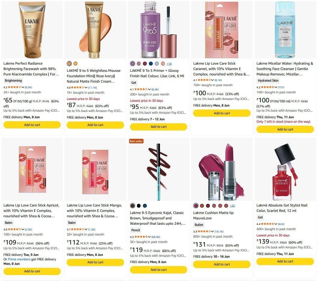 Looootlakme Beauty Products 70 Starting From Rs 43 Amazon