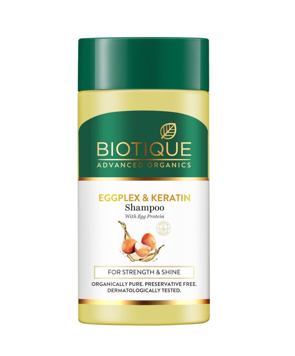 Biotique Eggplex Keratin Shampoo For Thicker Shini
