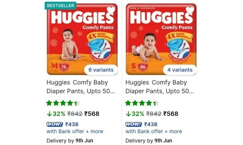 Steal Premium Huggies Baby Diapers Flat 568s 