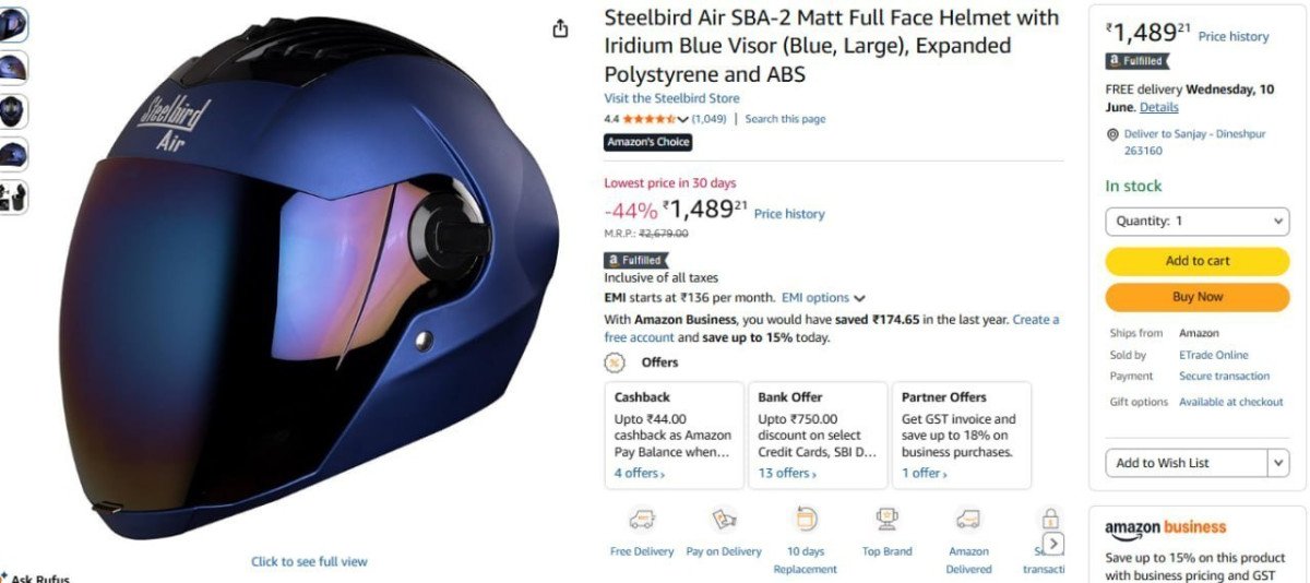 Steelbird Air Sba-2 Full Face Helmet 1 489