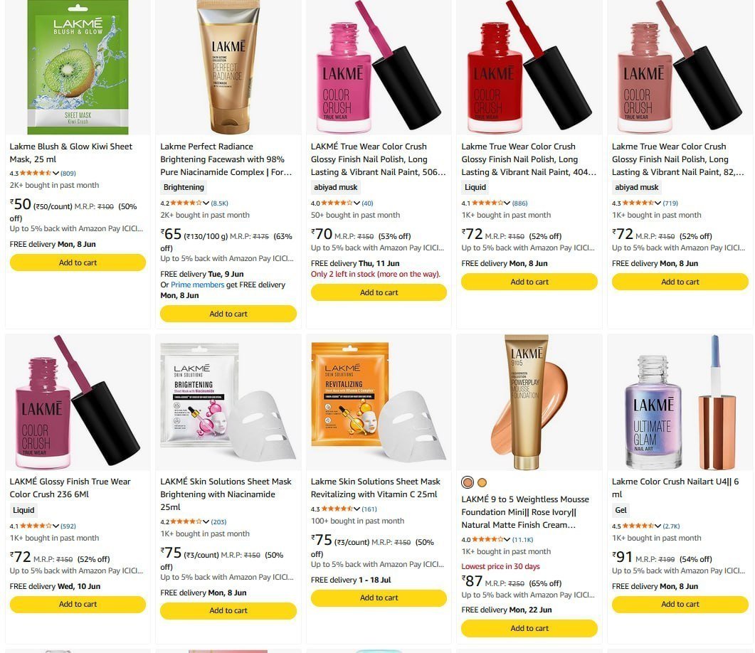 Looootupto 76 On Lakme Beauty Products