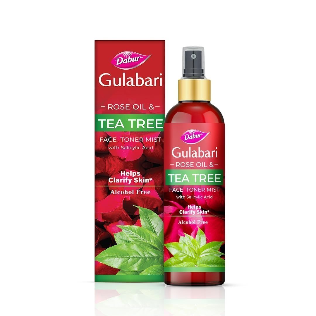 Dabur Gulabari Rose Oil Tea Tree Face Toner Mist Rosewater With Salicylic Acid - 100ml 77