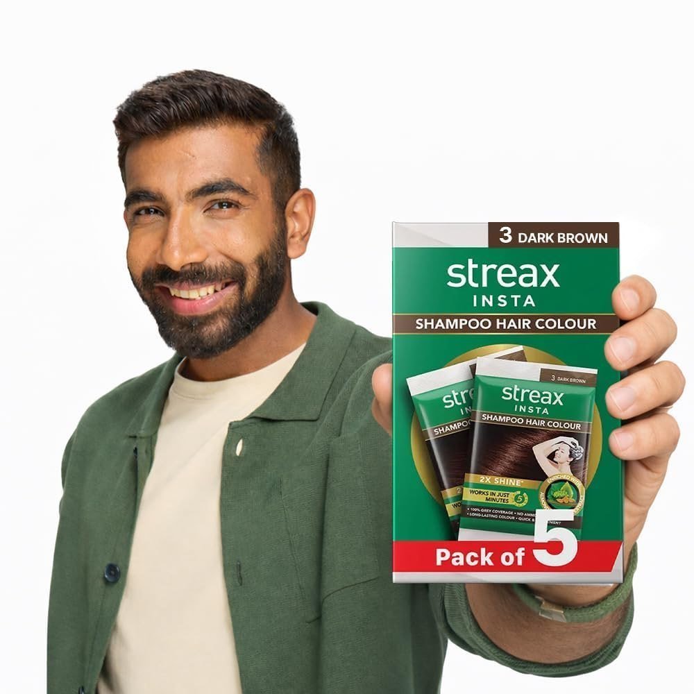 Streax Insta Shampoo Hair Colour Dark Brown F