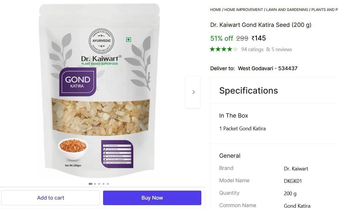 Gond Katira Seed (200 G) 145
