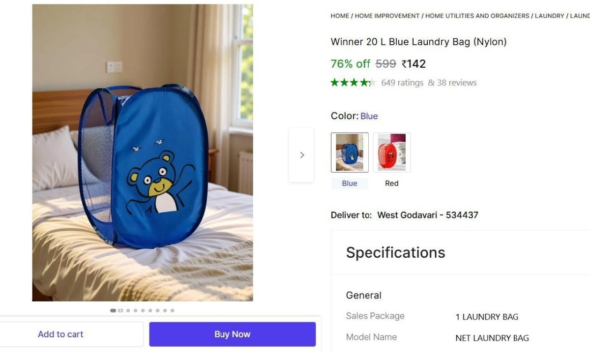 L Blue Laundry Bag (nylon) 142