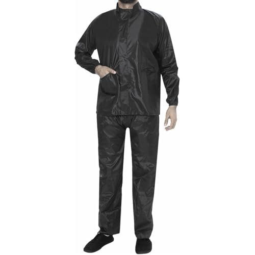 Benavji Mens Waterproof Rain Wear Combo Hooded Raincoat Suit With Pants For