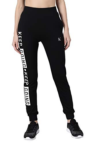 Kotty Black Poly Cotton Sports Women Trackpant - Kttwomenstrackpants08s 312