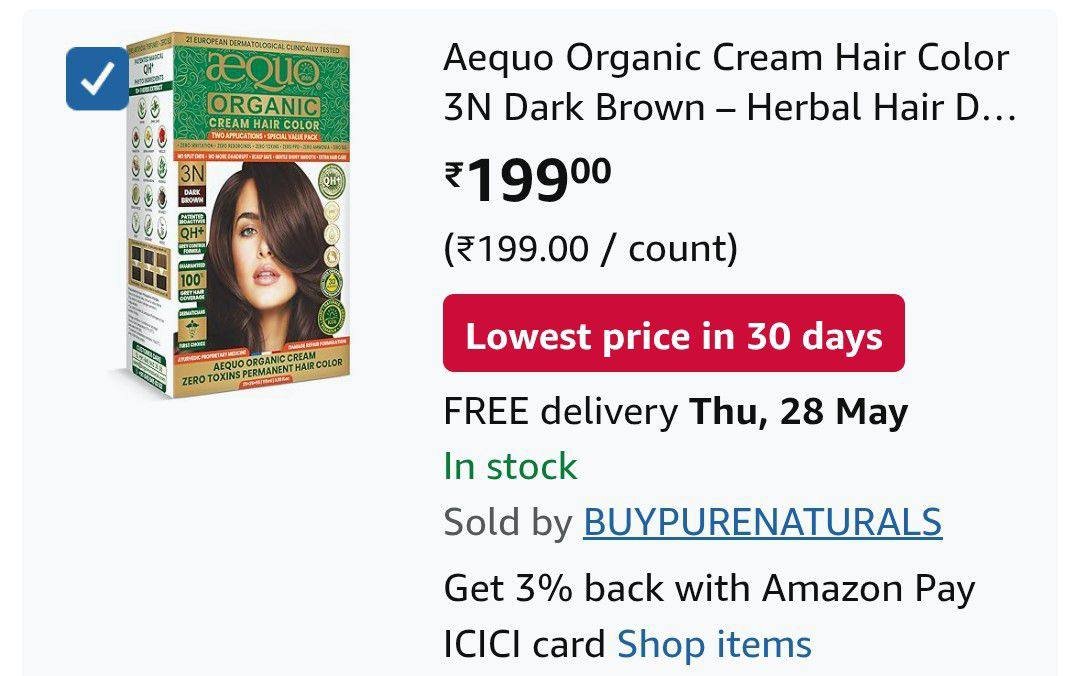 Lowest Organic Herbal Hair Color Dark Brown 115 Ml At 199 Buy Max Quantity