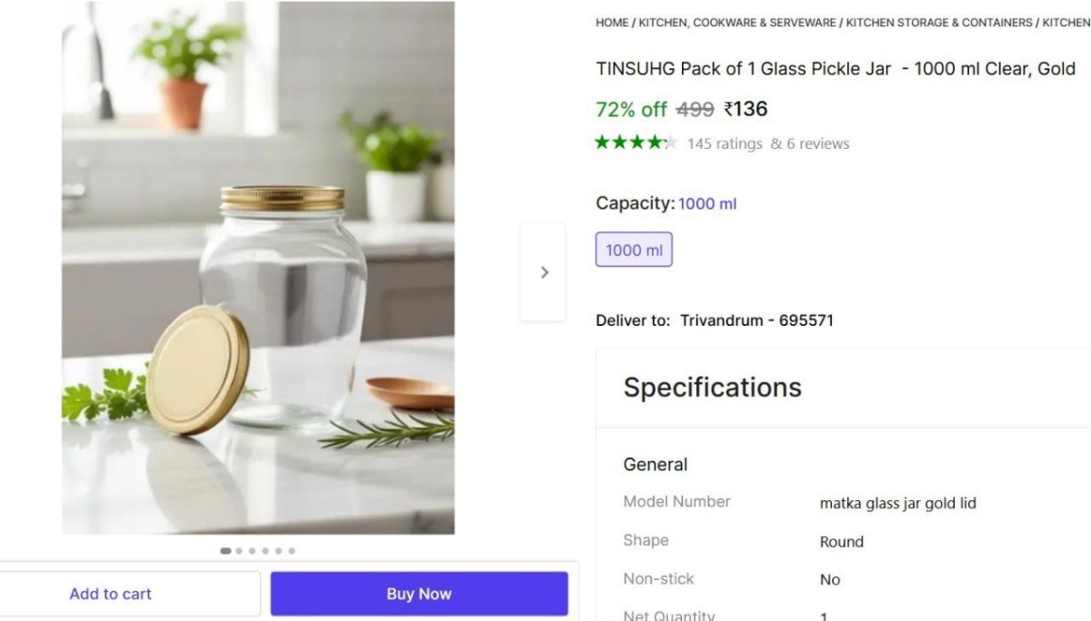 Glass Jar (1000ml) 136