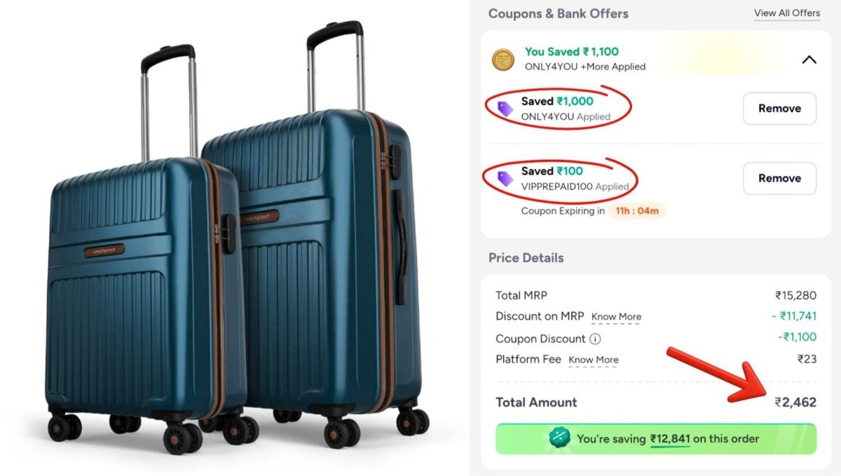Aristocrat Hard-sided Textured Trolley (set Of 2) 