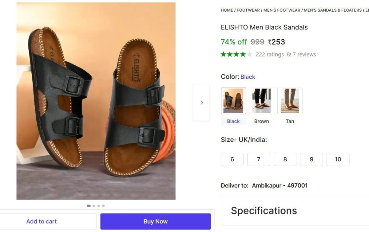 Men S Black Sandals 253