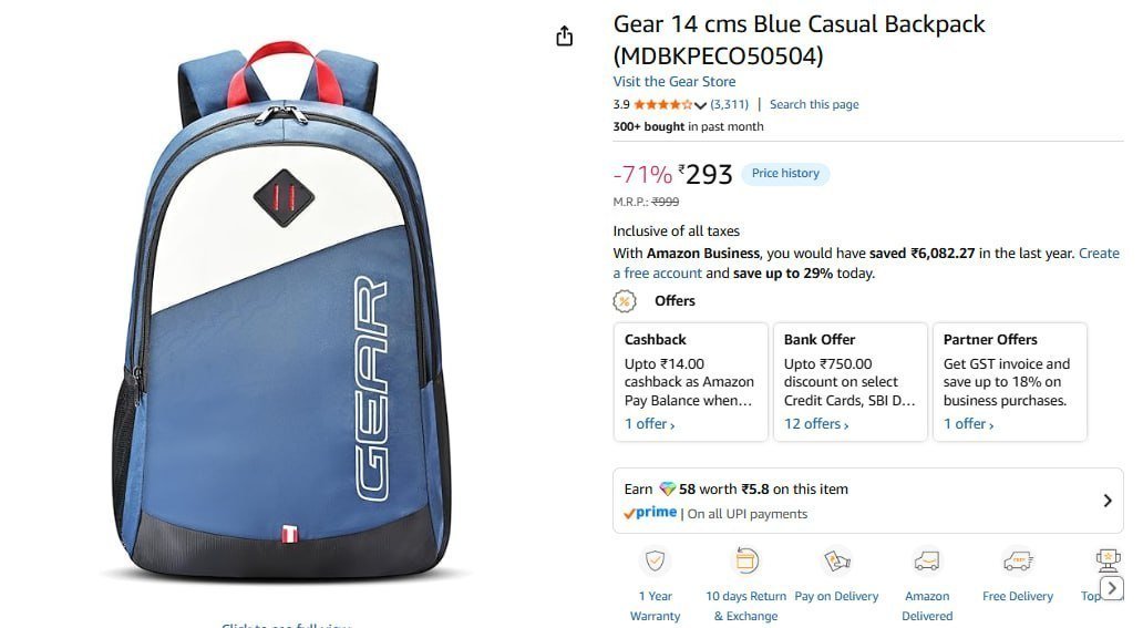 Gear Casual Backpack 293