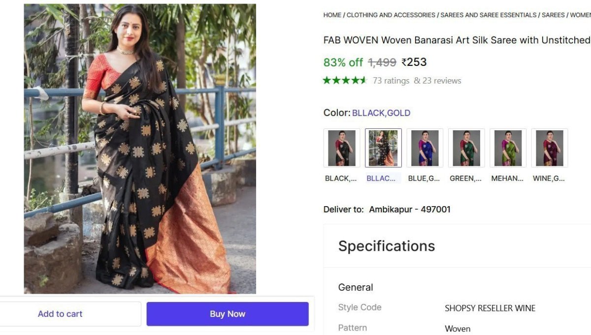 Woven Banarasi Art Silk Saree With Unstitched Blouse 253
