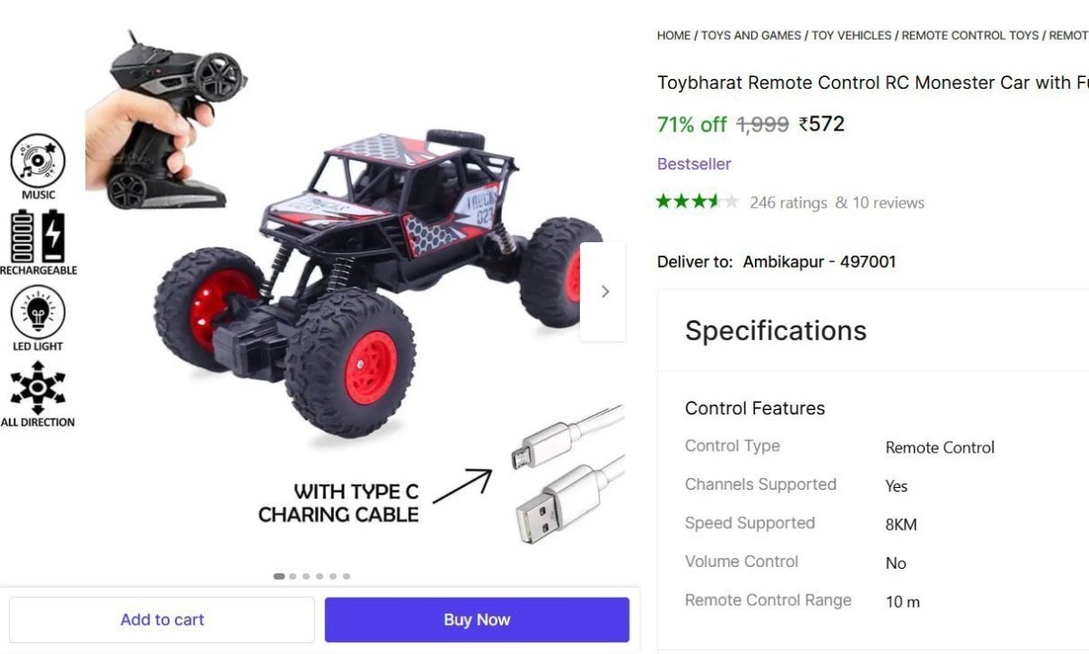 Remote Control Rc Monster Car 572