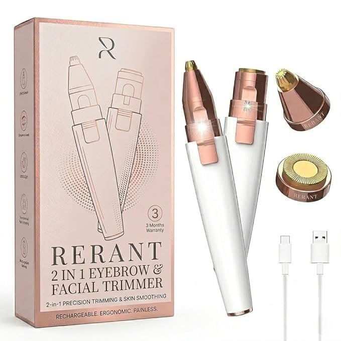 Rerant 2-in-1 Eyebrow Trimmer And Facial Hair Remover For Women 229 Mrp 599