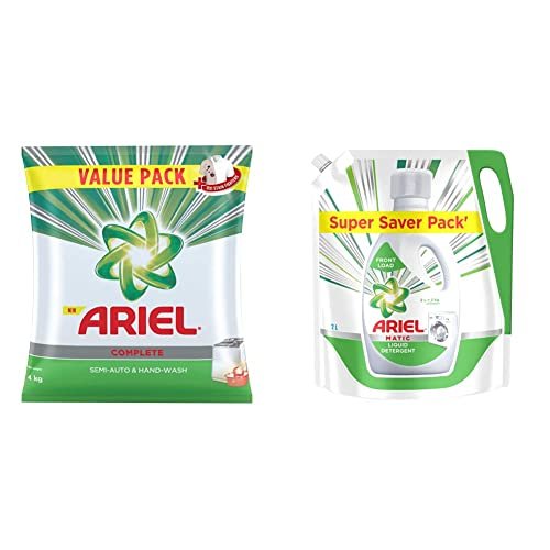 Ariel Complete Detergent Washing Powder- 4kg Value Pack Ariel Matic Liquid 