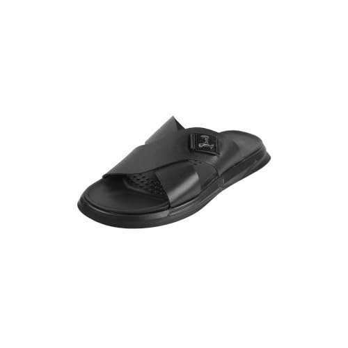 Mochi Men Black Contemporary Leather Comfortable Slippers Uk 8 Eu 42 (16-96